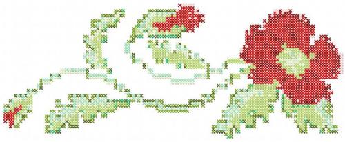 More information about "Tulip cross stitch free embroidery design"