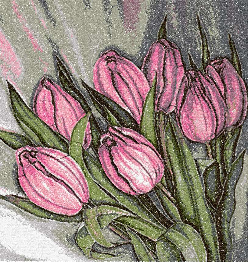 Tulips photo stitch free embroidery design 6
