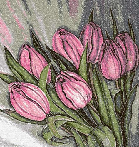 More information about "Tulips photo stitch free embroidery design 6"