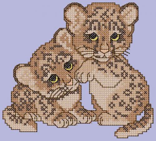 More information about "Two cute leopards cross stitch pattern"