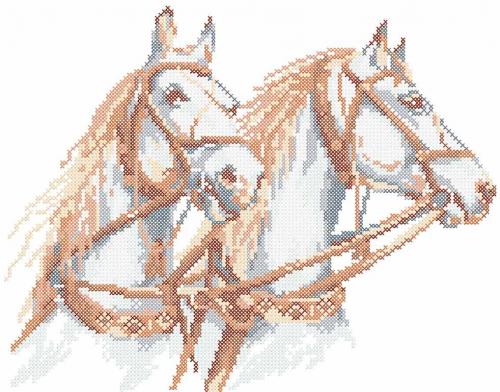 More information about "Two horses cross stitch free embroidery design 3"