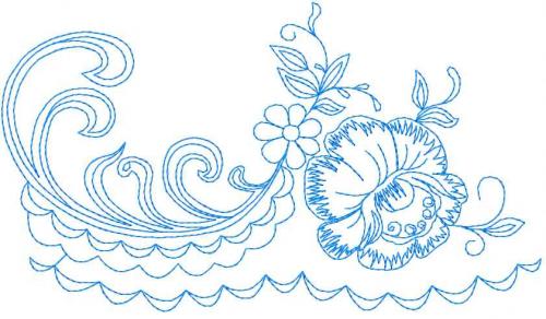 More information about "Blue flowers free embroidery design 11"