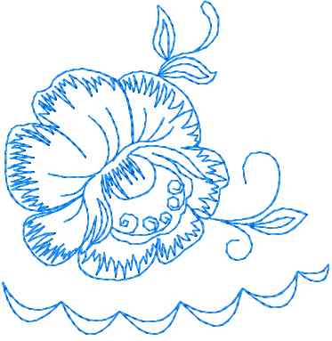 Blue flowers free embroidery design 12