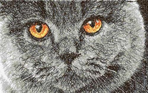 More information about "British cat photo stitch free machine embroidery design"