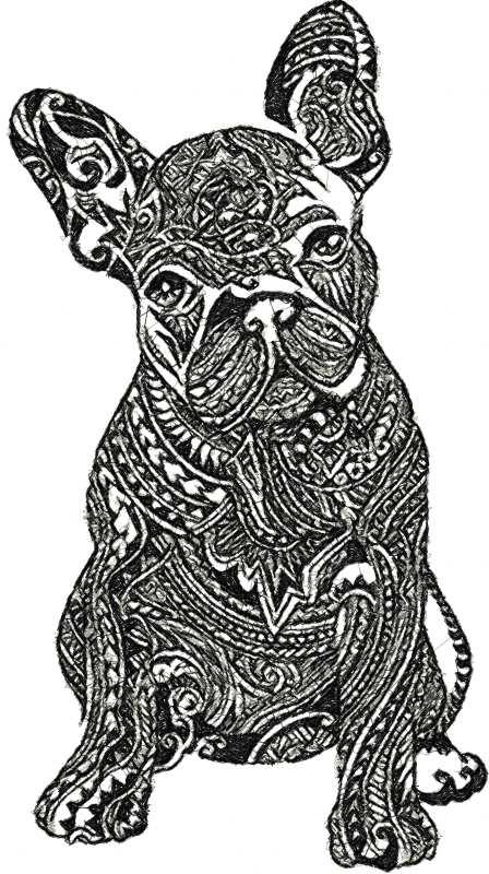 Bulldog photo stitch free embroidery design 7