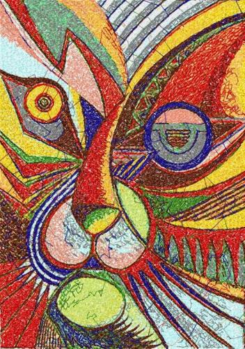 More information about "Abstract cat photo stitch free machine embroidery design"