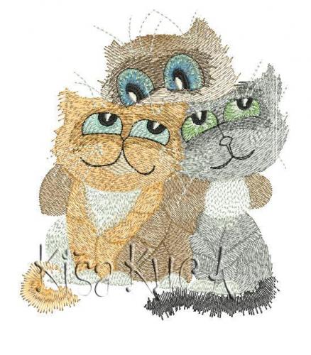 More information about "Cats friends free machine embroidery design"