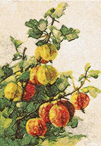 More information about "Fruit branch photo stitch free embroidery design"