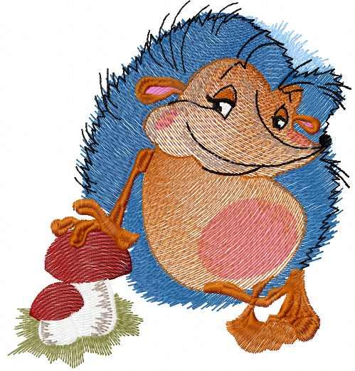 Funny hedgehog free machine embroidery design