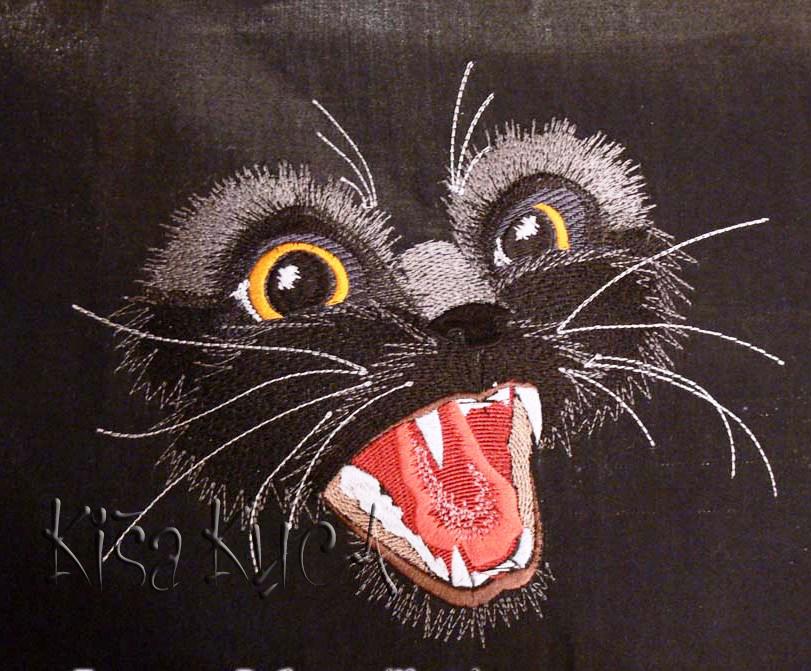 Kitten free machine embroidery design