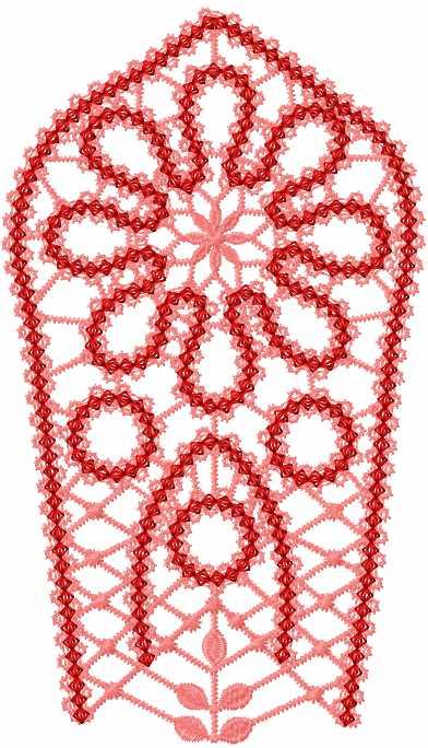 Lace decoration free machine embroidery design