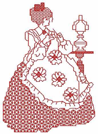 More information about "Lady redwork free embroidery design 2"