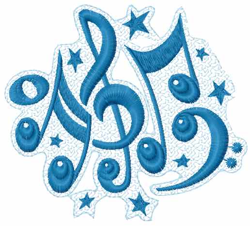 Music free machine embroidery design