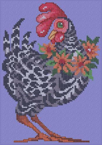 More information about "Red rooster cross stitch free pattern"