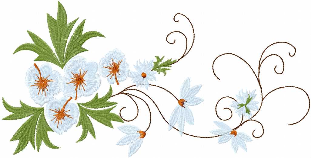 Spring blue flowers free machine embroidery design - Free embroidery ...
