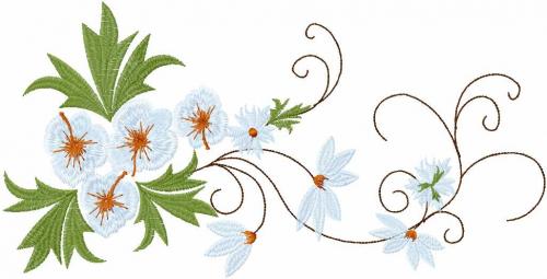 More information about "Spring blue flowers free machine embroidery design"