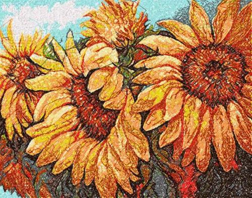 More information about "Sunflowers photo stitch free embroidery design 15"