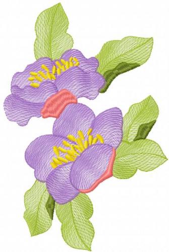 More information about "Violet flowers free machine embroidery design"