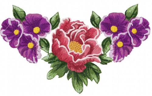 More information about "Violet flowers free machine embroidery design 2"
