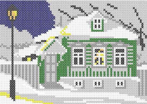 More information about "Winter street cross stitch free embroidery design"