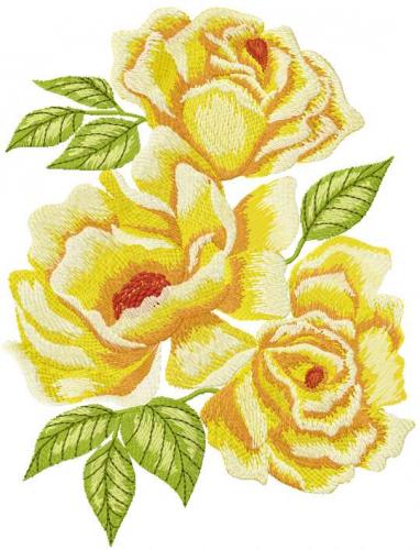 More information about "Yellow rose free machine embroidery design"
