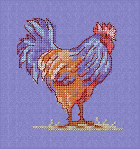 More information about "Rooster cross stitch free pattern 6"