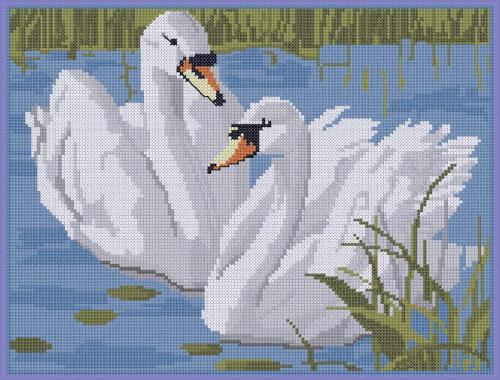 More information about "Two swans cross stitch free pattern"