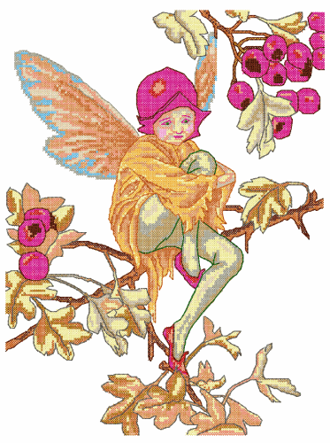 More information about "Autumn fairy cross stitch free embroidery design"