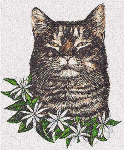 More information about "Cat photo stitch free machine embroidery design 31"