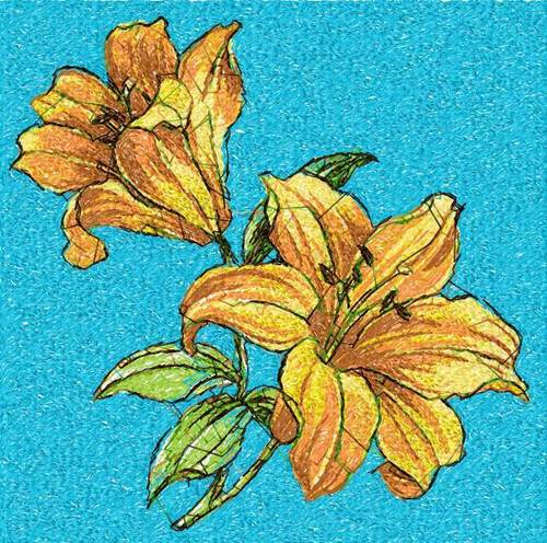 More information about "Lilies photo stitch free embroidery design"