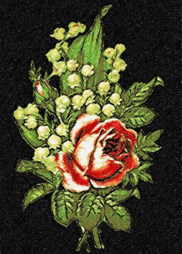 More information about "Roses and lilies of the valley photo stitch free machine embroidery design"