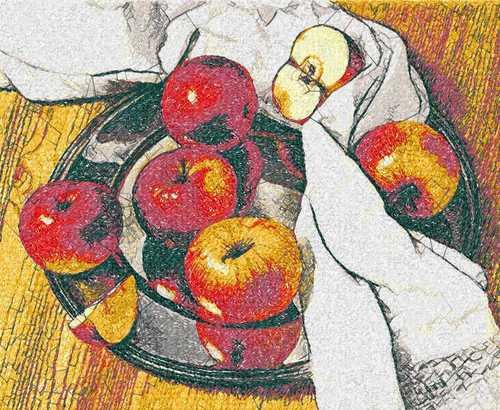 More information about "Apples photo stitch free embroidery design"
