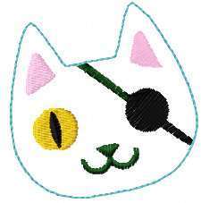 More information about "Cat pirate applique free embroidery design"
