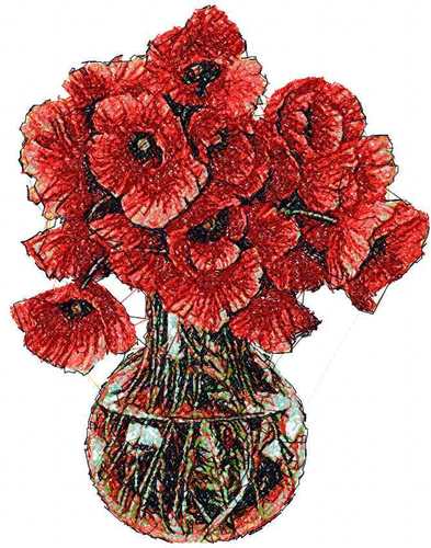More information about "Poppies in vase photo stitch free embroidery design"