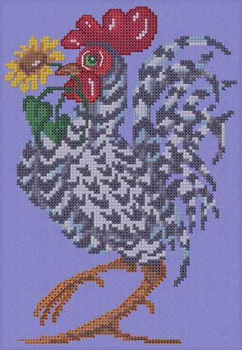 More information about "Rooster cross stitch free pattern 2"