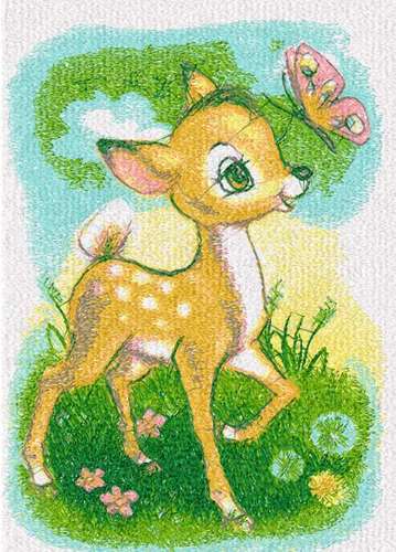 More information about "Fawn photo stitch free embroidery design"