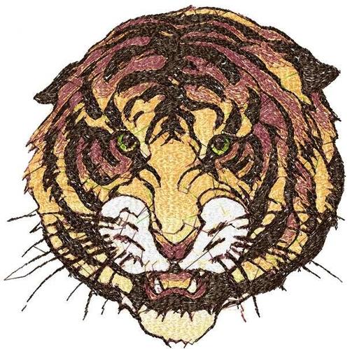 More information about "Tiger photo stitch free embroidery design 18"