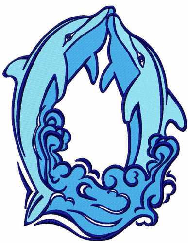 More information about "Two dolphins free embroidery design"