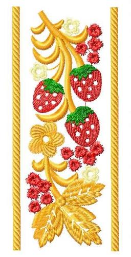 More information about "Strawberry ornament border free embroidery design"