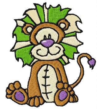 More information about "Cute small lion free embroidery design"