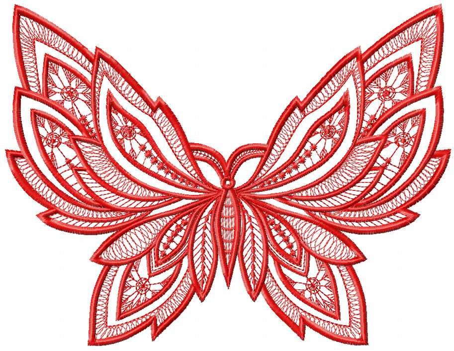 Red lace butterfly free embroidery design - Free embroidery designs links and download - Machine ...