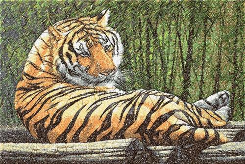 More information about "Tiger photo stitch free embroidery design 25"