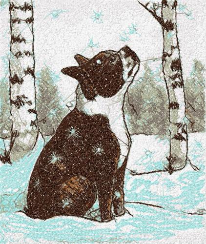 More information about "Bulldog winter photo stitch free embroidery design"