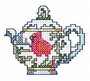 More information about "Teapot cross stitch free embroidery design"