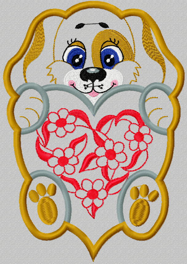 Dog Applique Embroidery Designs