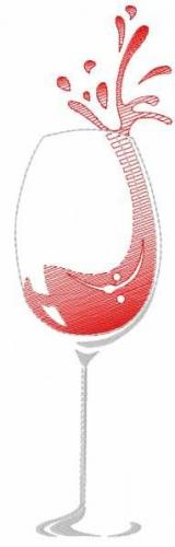 More information about "Glass of wine free embroidery design"