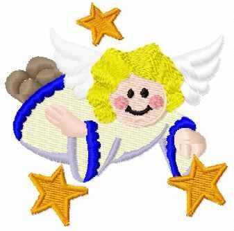 More information about "Angel and stars free embroidery design"
