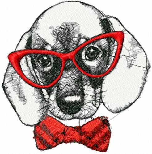 More information about "Dog hipster photo stitch free embroidery design"