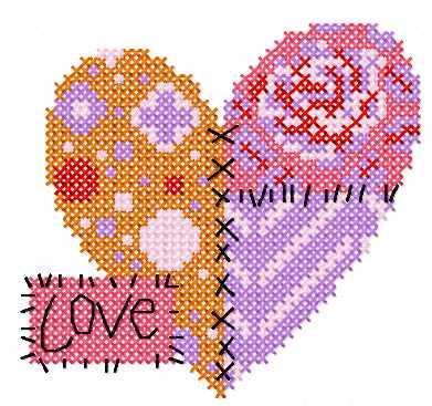 More information about "St. Valentine's Day heart cross stitch free embroidery design 2"