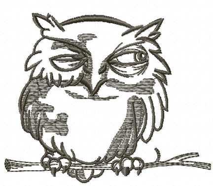 More information about "Cunning owl free embroidery design"